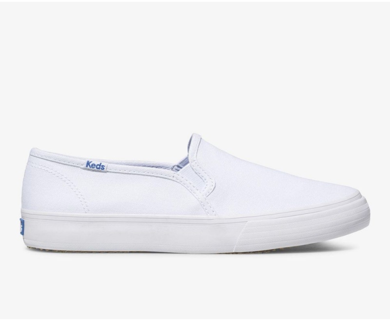 White Keds Double Decker Canvas Slip On | 9621-ERLQY