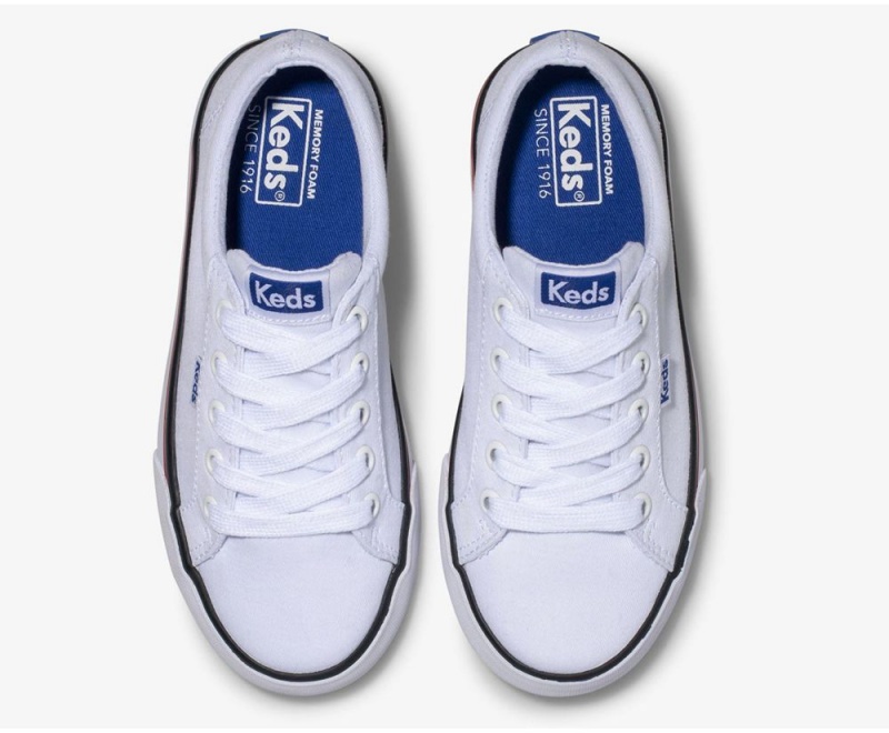 White Keds Jump Kick Canvas Sneakers | 9473-SKTCV