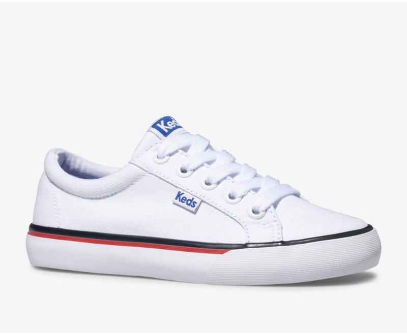 White Keds Jump Kick Canvas Sneakers | 9473-SKTCV