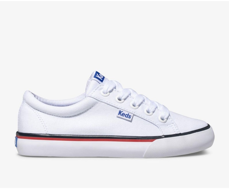 White Keds Jump Kick Canvas Sneakers | 9473-SKTCV