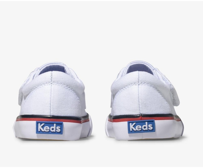 White Keds Jump Kick Jr. Canvas Sneakers | 0258-KGUZX