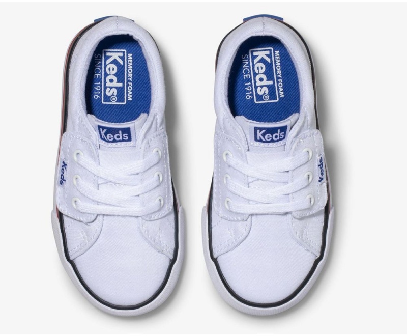 White Keds Jump Kick Jr. Canvas Sneakers | 0258-KGUZX