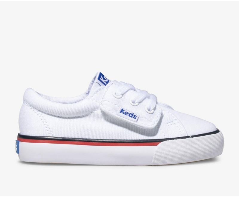 White Keds Jump Kick Jr. Canvas Sneakers | 0258-KGUZX