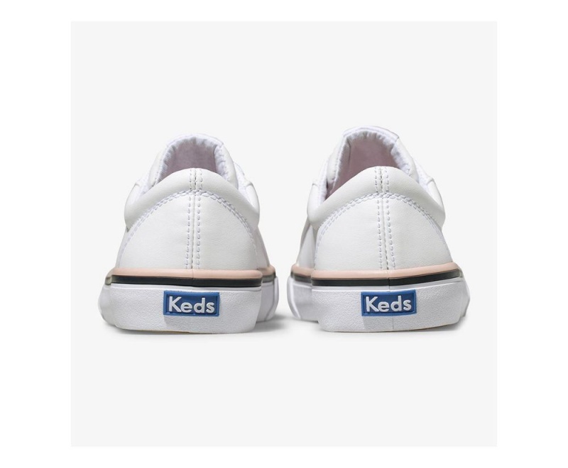 White Keds Jump Kick Sneakers | 8094-WYOPN