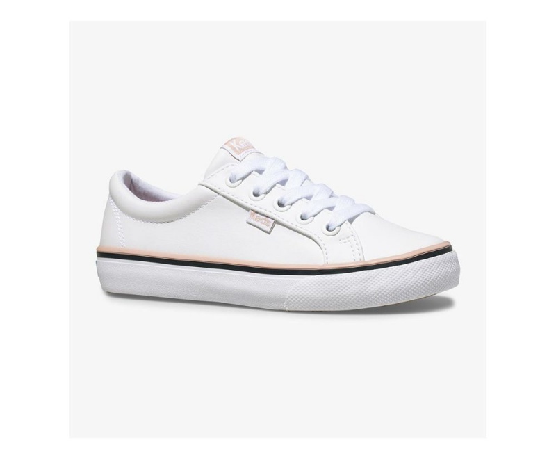 White Keds Jump Kick Sneakers | 8094-WYOPN