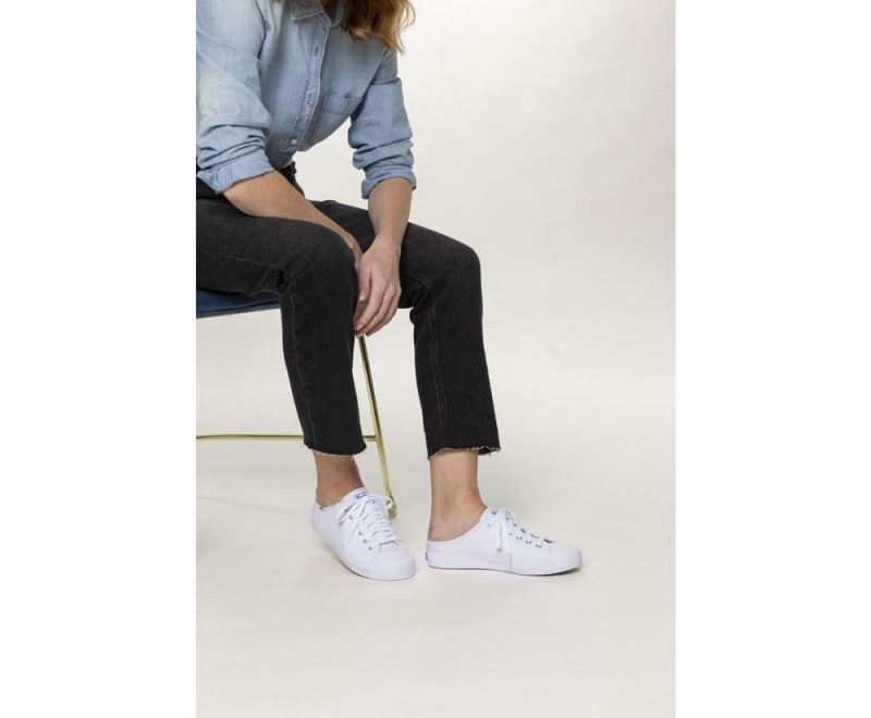 White Keds Kickstart Canvas Mules | 7469-JACML