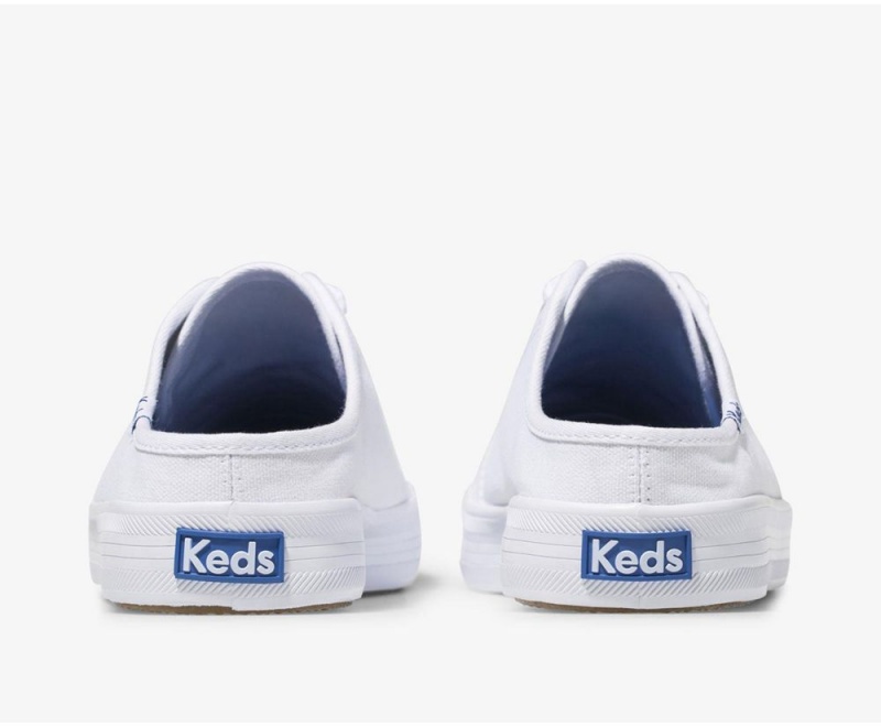 White Keds Kickstart Canvas Mules | 7469-JACML