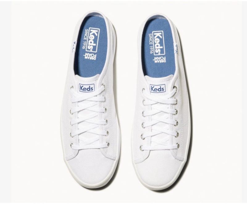 White Keds Kickstart Canvas Mules | 7469-JACML