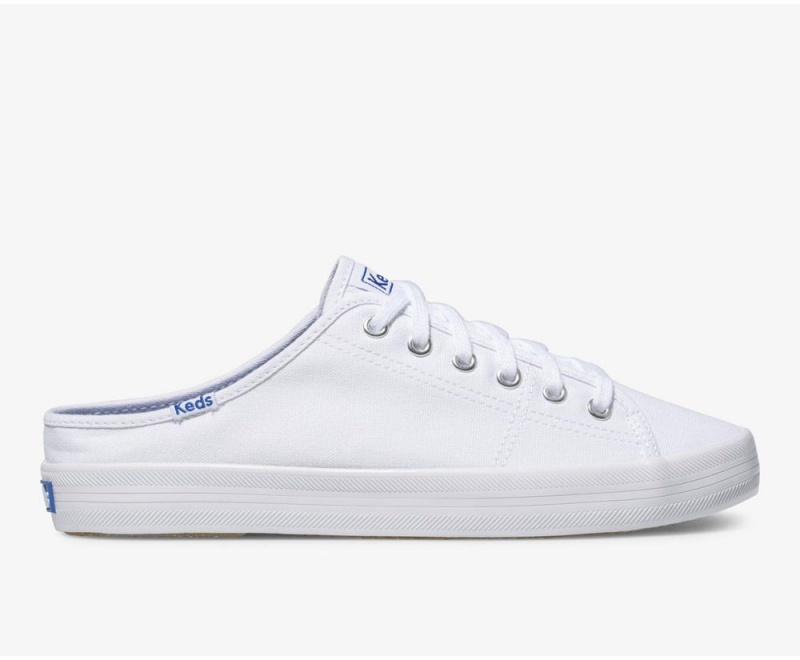 White Keds Kickstart Canvas Mules | 7469-JACML