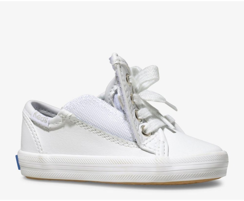 White Keds Kickstart Jr. Leather Sneakers | 3084-VJWCI