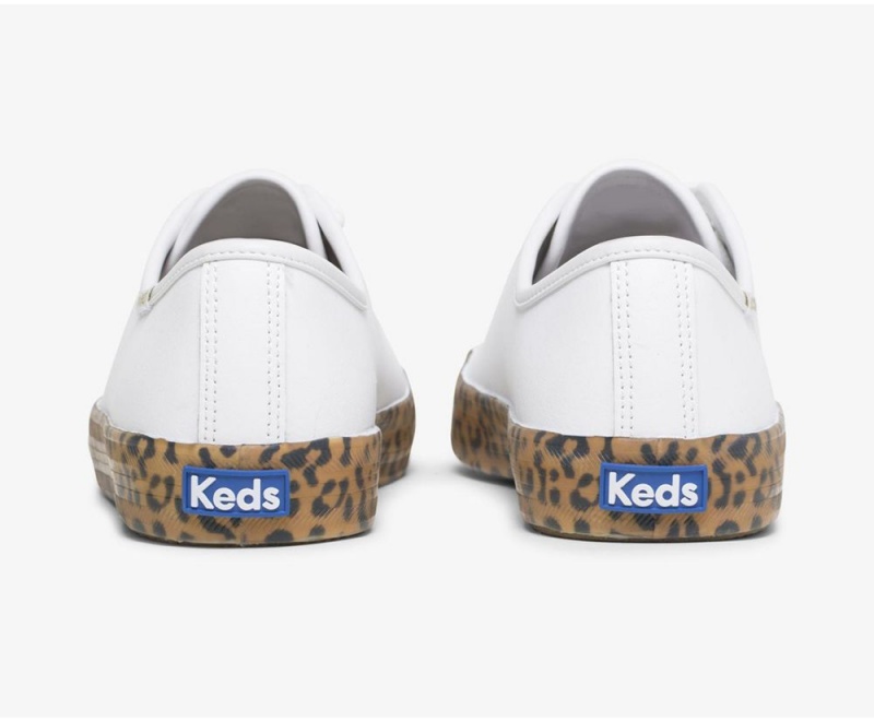 White Keds Kickstart LeatherFoxing Sneakers | 1849-ISVCU