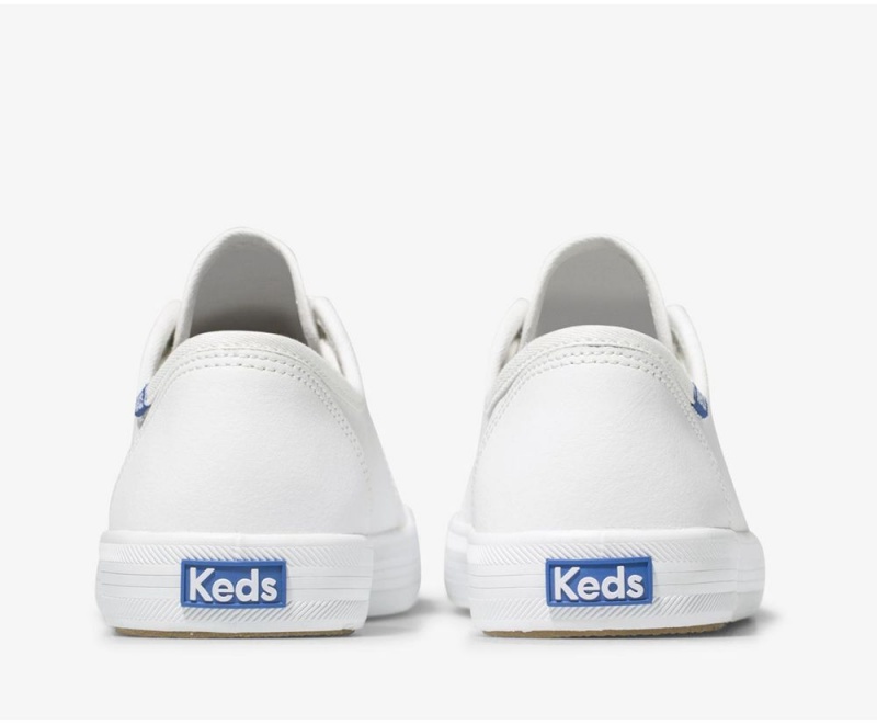 White Keds Kickstart Leather Sneakers | 7529-VXZWR