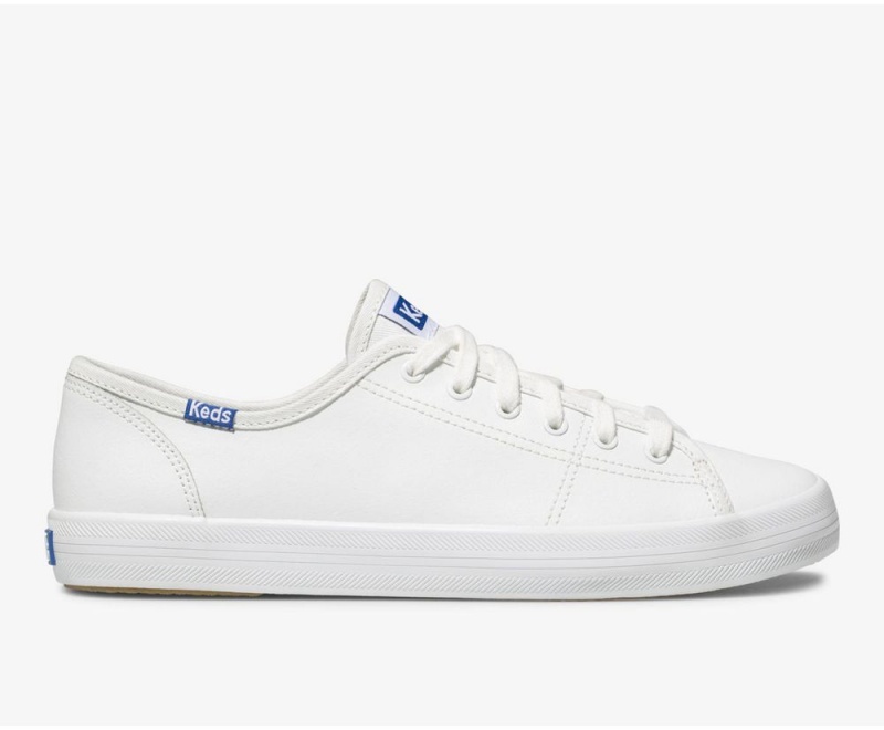 White Keds Kickstart Leather Sneakers | 7529-VXZWR