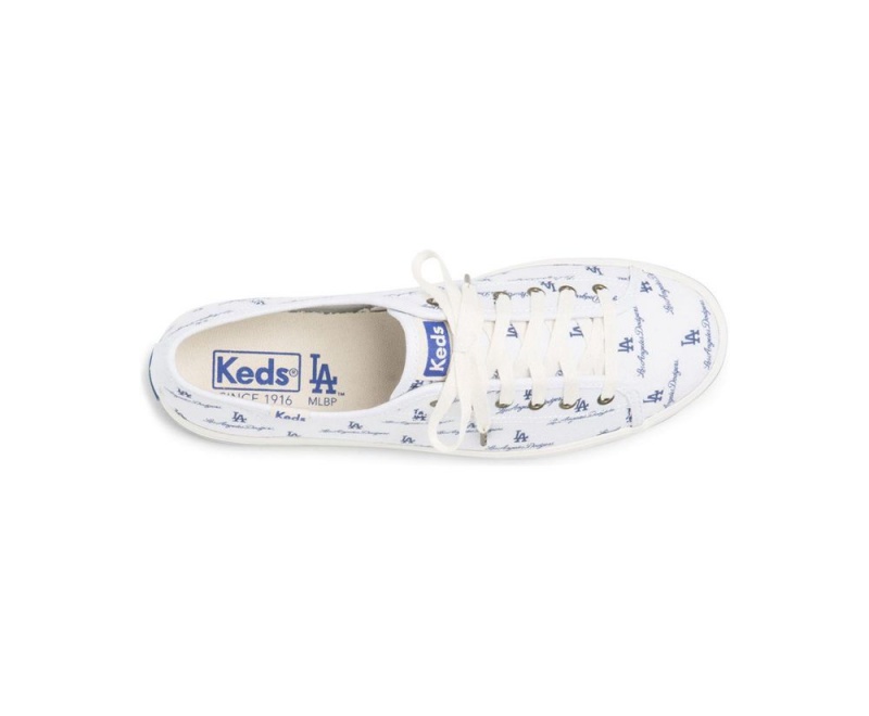 White Keds Kickstart MLB Sneakers | 1492-SMQFV