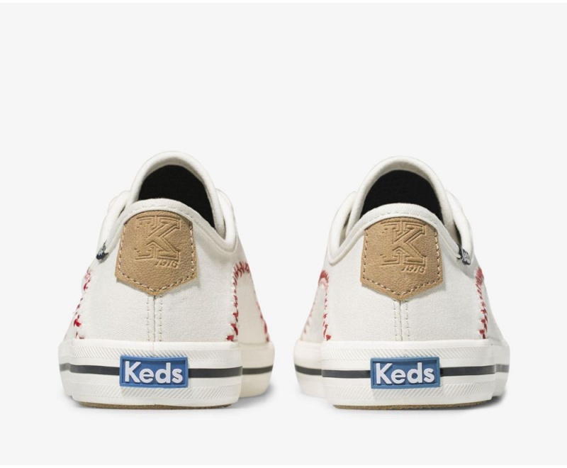 White Keds Kickstart Pennant Sneakers | 7056-LIOAY