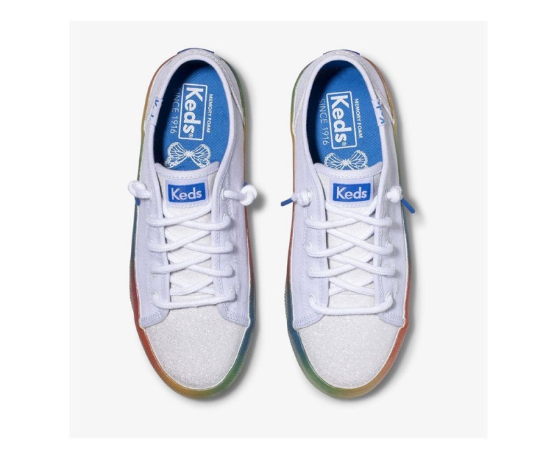 White Keds PWR GRL Kickstart Sneakers | 8947-EMOSQ