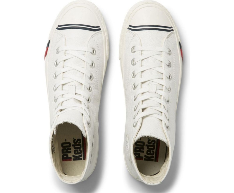 White Keds Royal Hi Leather Sneakers | 6584-ZPAMY