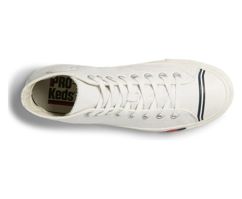 White Keds Royal Hi Leather Sneakers | 6584-ZPAMY