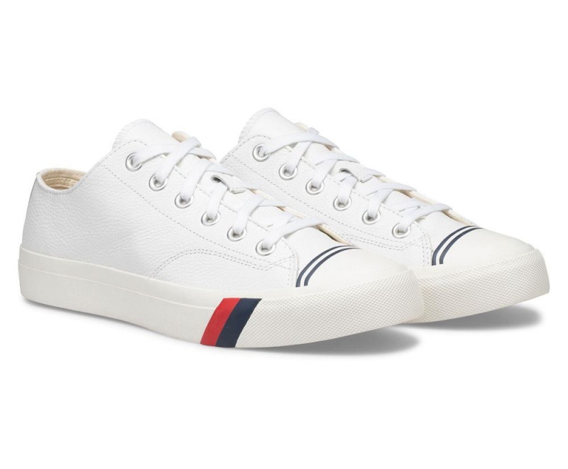 White Keds Royal Lo Classic Leather Sneakers | 0781-MZFNP