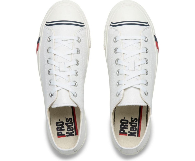 White Keds Royal Lo Classic Leather Sneakers | 0781-MZFNP