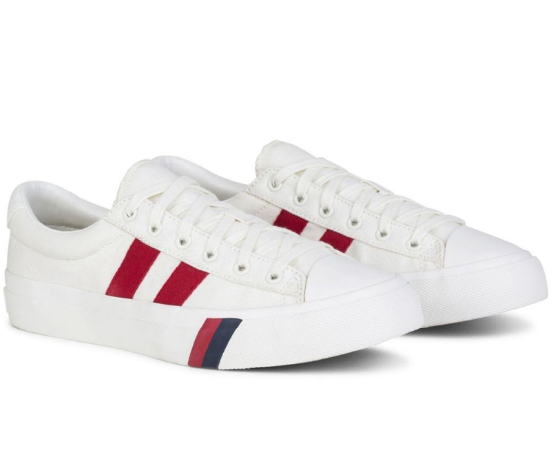 White Keds Royal Plus Canvas Sneakers | 3824-JTSCR