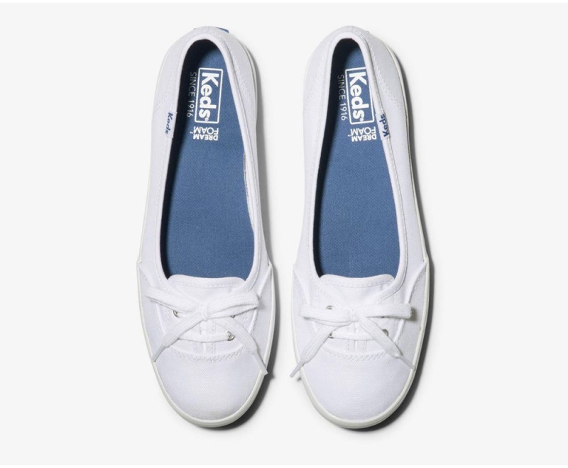 White Keds Teacup Twill Slip On | 7124-KFMNC