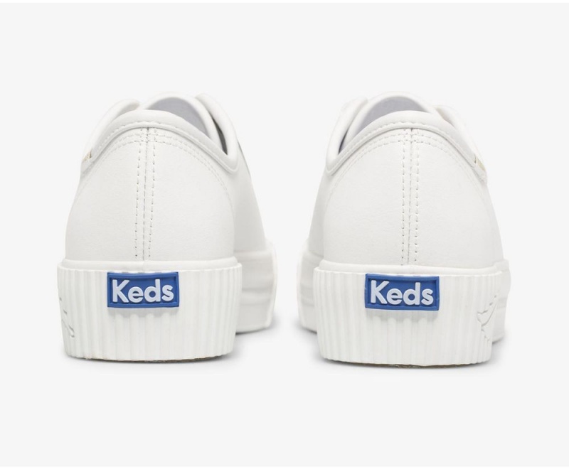 White Keds Triple Kick AMP Leather Sneakers | 3610-GNKPZ