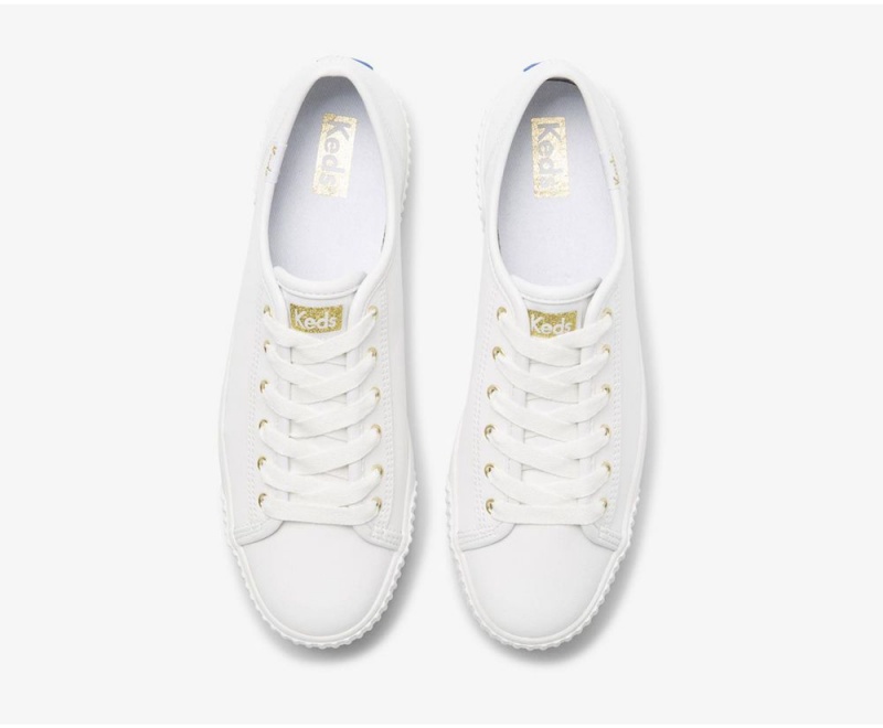 White Keds Triple Kick AMP Leather Sneakers | 3610-GNKPZ