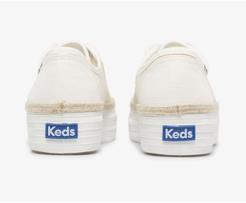 White Keds Triple Kick Monomesh Sneakers | 6279-SJTBE