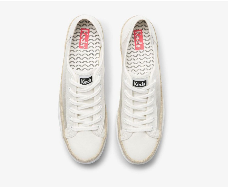 White Keds Triple Kick Monomesh Sneakers | 6279-SJTBE