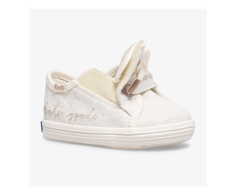 White Keds x KSNY Kickstart Ivory Glitter Crib Sneakers | 9078-WTYAP