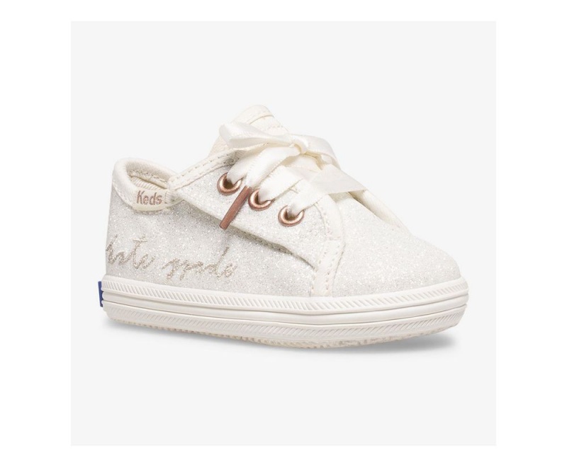 White Keds x KSNY Kickstart Ivory Glitter Crib Sneakers | 9078-WTYAP