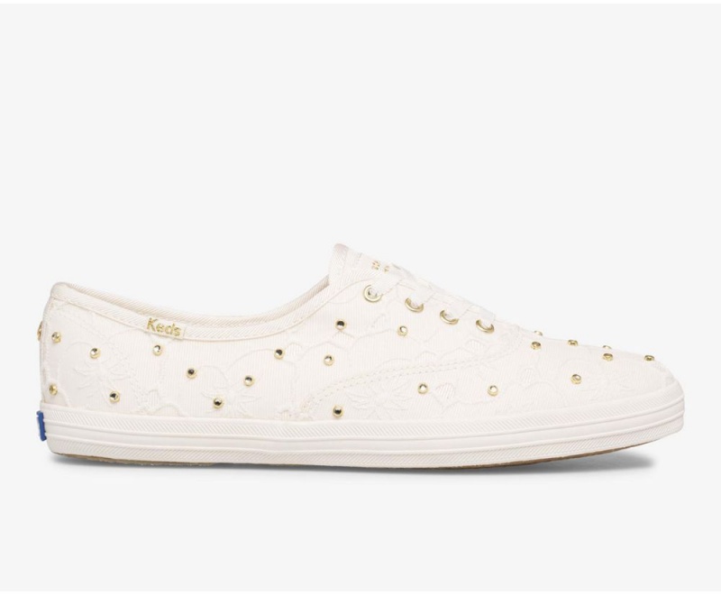 White Keds x Kate Spade New York Champion Bridal Lace Sneakers | 7582-NGIZO