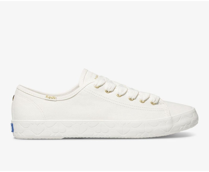 White Keds x Kate Spade New York Kickstart Logo Foxing Sneakers | 6807-OFEXM