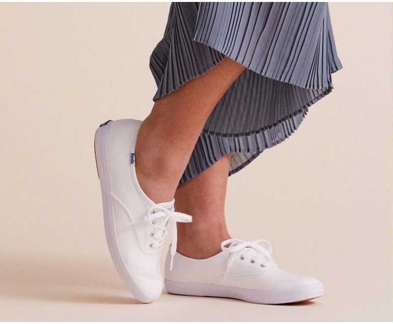 White Keds x Organic Cotton Champion Sneakers | 5674-OEBCM