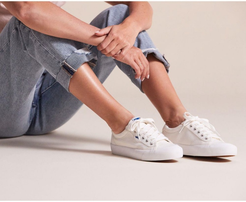 White Keds x Organic Cotton Crew Kick 75 Sneakers | 0961-ZNMXS