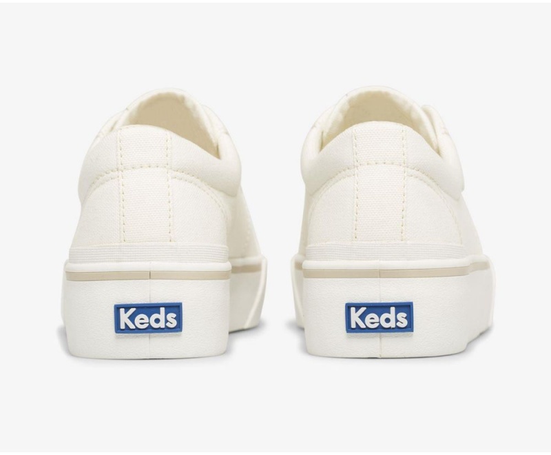 White Keds x Organic Cotton Jump Kick Duo Sneakers | 5164-DWQUT