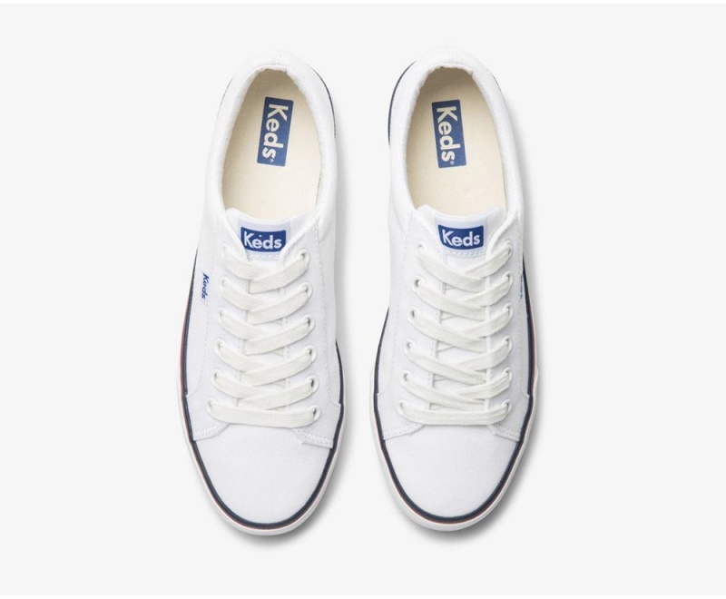 White Keds x Organic Cotton Jump Kick Sneakers | 7245-NUJYG