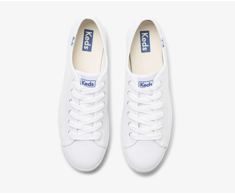 White Keds x Organic Cotton Triple Kick Sneakers | 5342-GIVJN