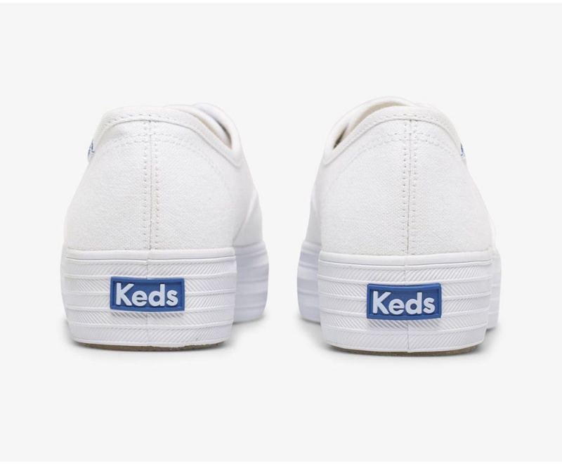 White Keds x Organic Cotton Triple Sneakers | 5329-VMXFQ