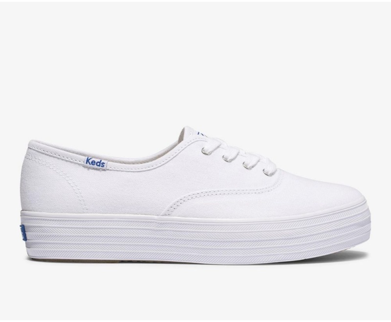 White Keds x Organic Cotton Triple Sneakers | 5329-VMXFQ