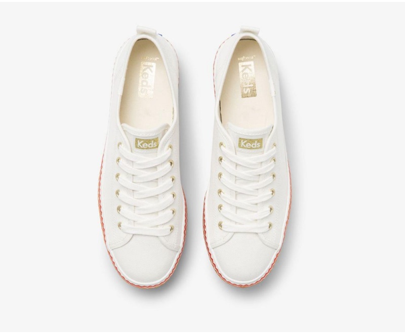 White Keds x Organic Cotton Triple Up Rainbow Jute Sneakers | 2078-FQEYW