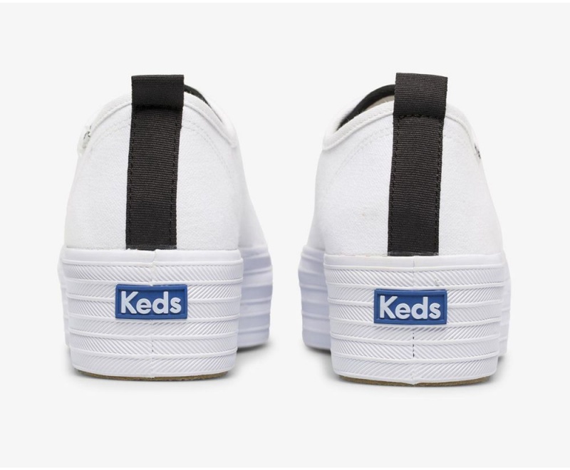 White Keds x Organic Cotton Triple Up Sneakers | 4839-VGCLB