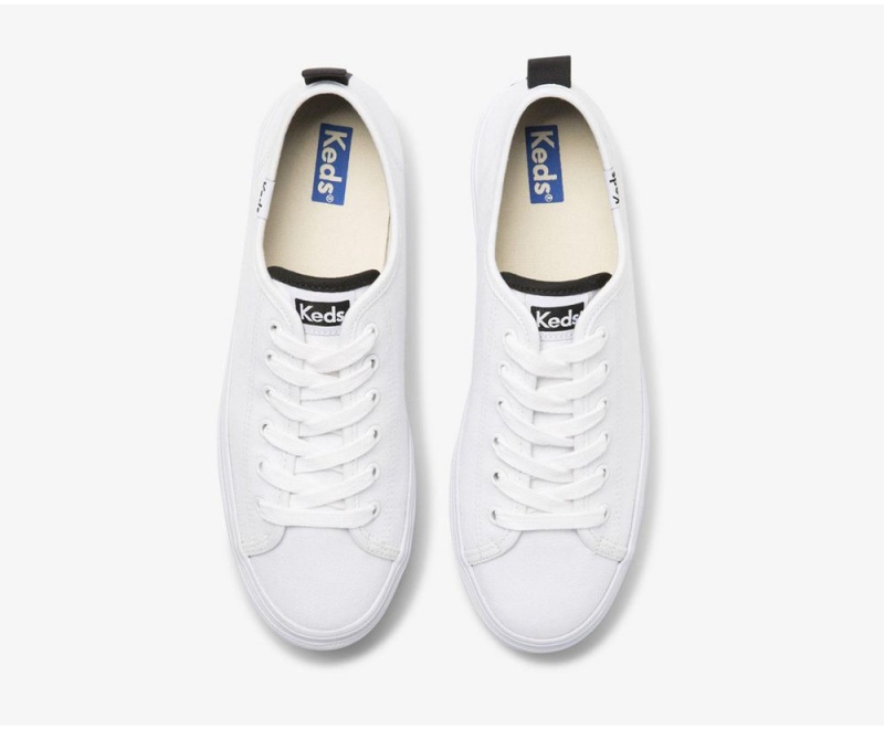 White Keds x Organic Cotton Triple Up Sneakers | 4839-VGCLB