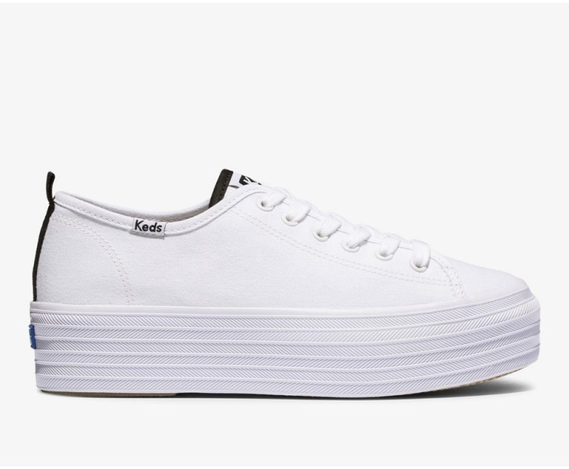 White Keds x Organic Cotton Triple Up Sneakers | 4839-VGCLB