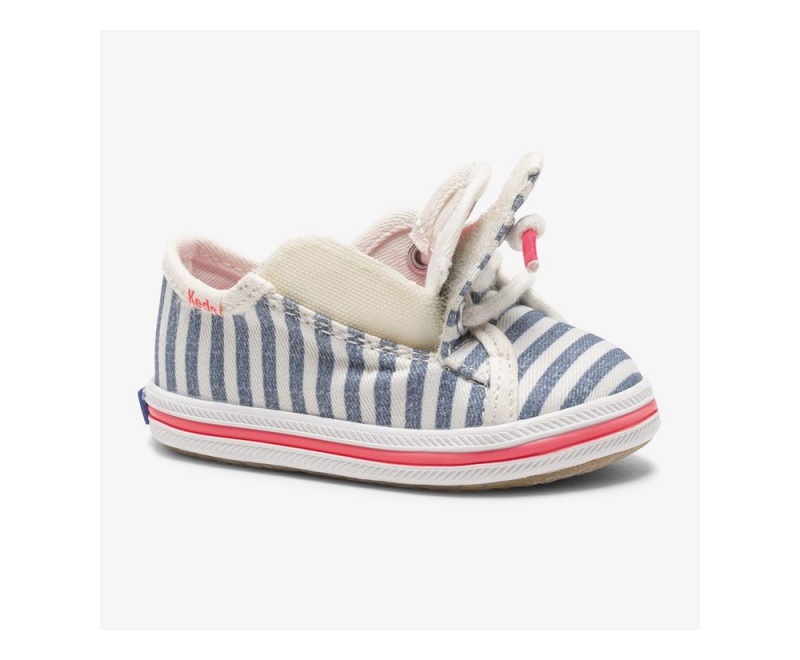 White / Blue Keds x Organic Cotton Kickstart Crib Sneakers | 7159-YEIUT