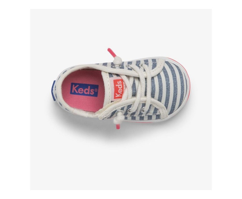 White / Blue Keds x Organic Cotton Kickstart Crib Sneakers | 7159-YEIUT