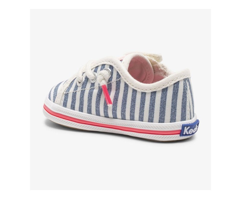 White / Blue Keds x Organic Cotton Kickstart Crib Sneakers | 7159-YEIUT