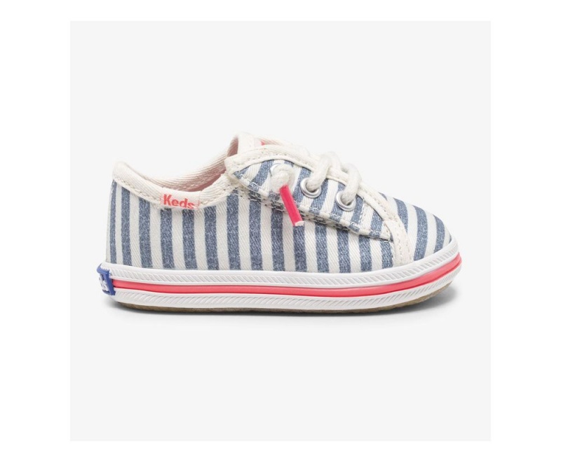 White / Blue Keds x Organic Cotton Kickstart Crib Sneakers | 7159-YEIUT