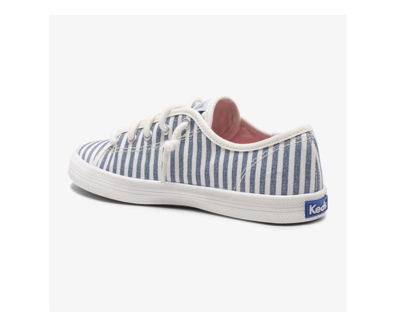 White / Blue Keds x Organic Cotton Kickstart Sneakers | 8490-EJZCA